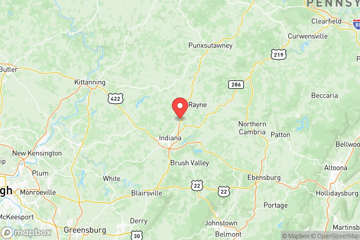 Map centered at 40.6851, -79.1097