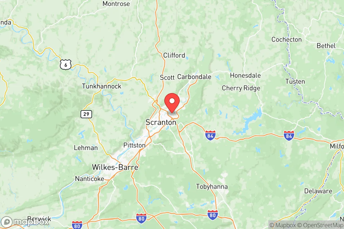 Map centered at 41.4365, -75.6092