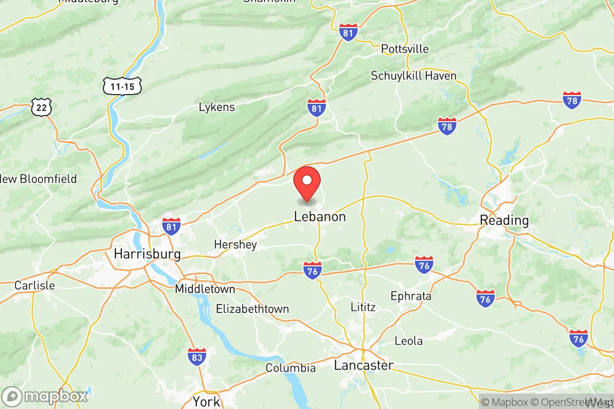 Map centered at 40.3672, -76.4576