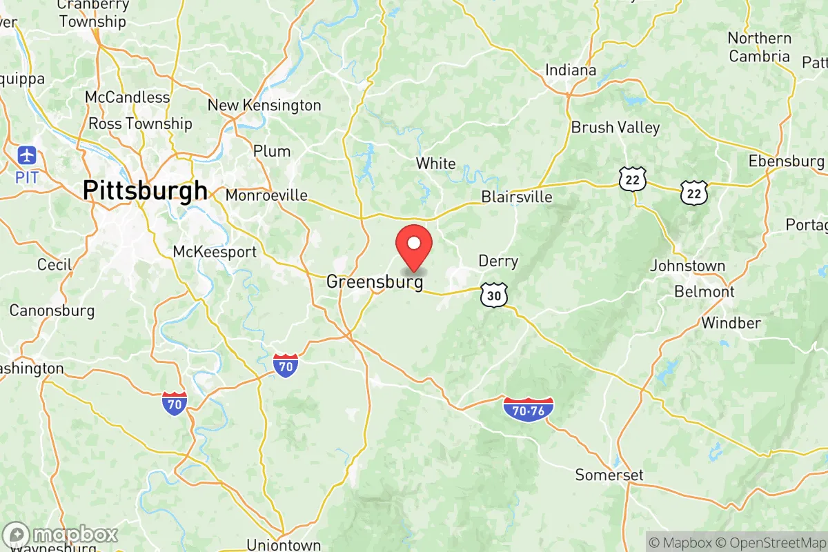 Map centered at 40.3109, -79.4667