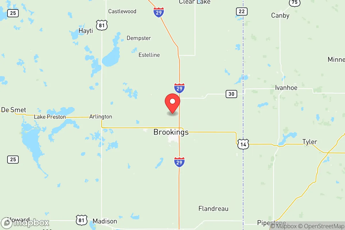 Map centered at 44.3697, -96.7904