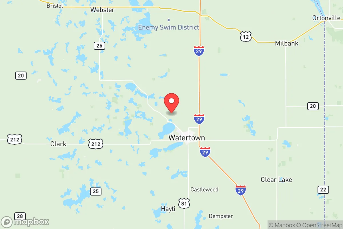 Map centered at 44.9778, -97.1886