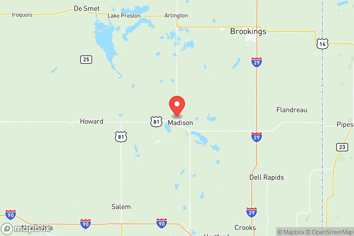 Map centered at 44.0220, -97.1294