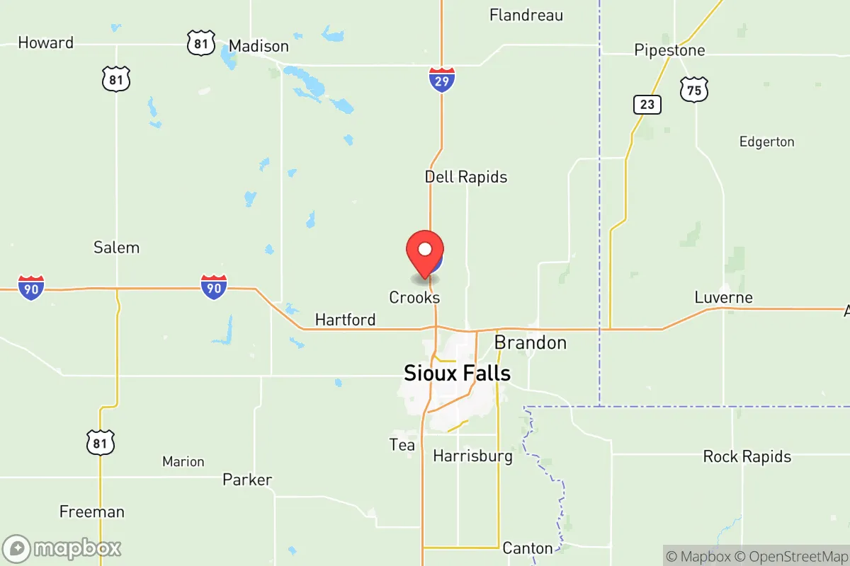 Map centered at 43.6742, -96.7914