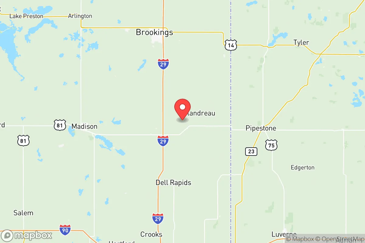 Map centered at 44.0219, -96.6709