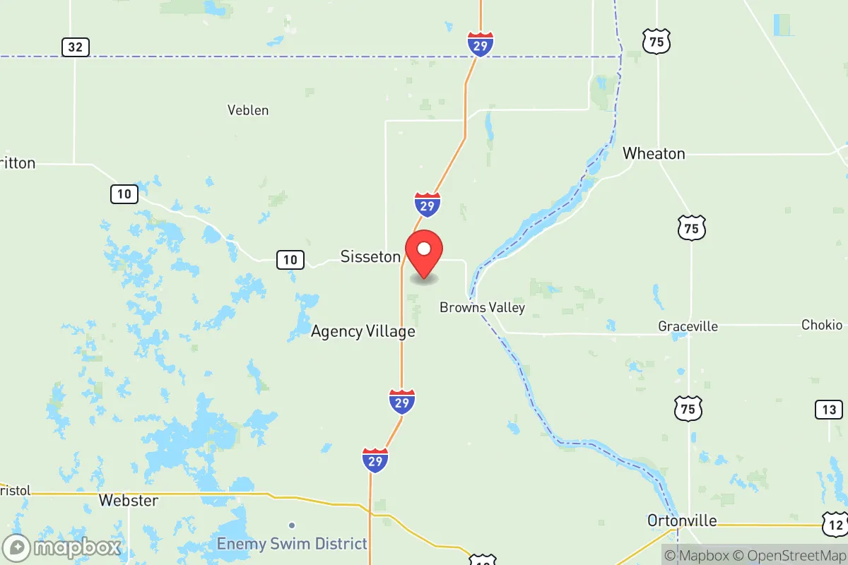 Map centered at 45.6291, -96.9462