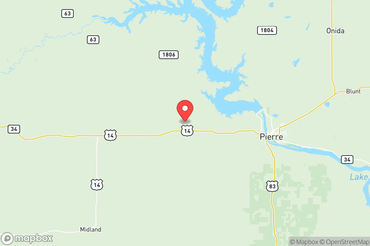 Map centered at 44.4122, -100.7353