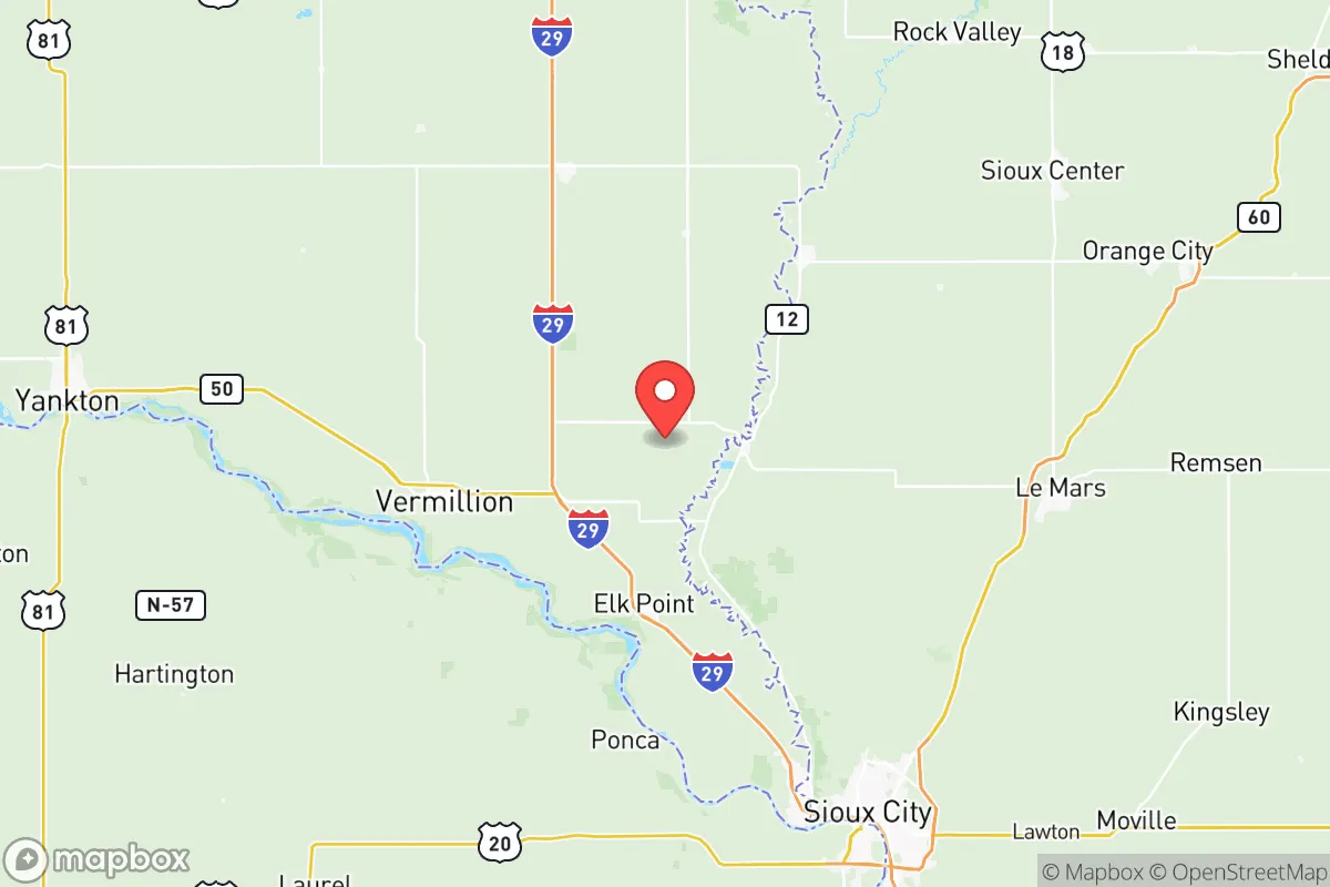 Map centered at 42.8321, -96.6560