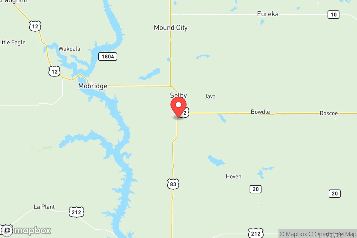 Map centered at 45.4299, -100.0314