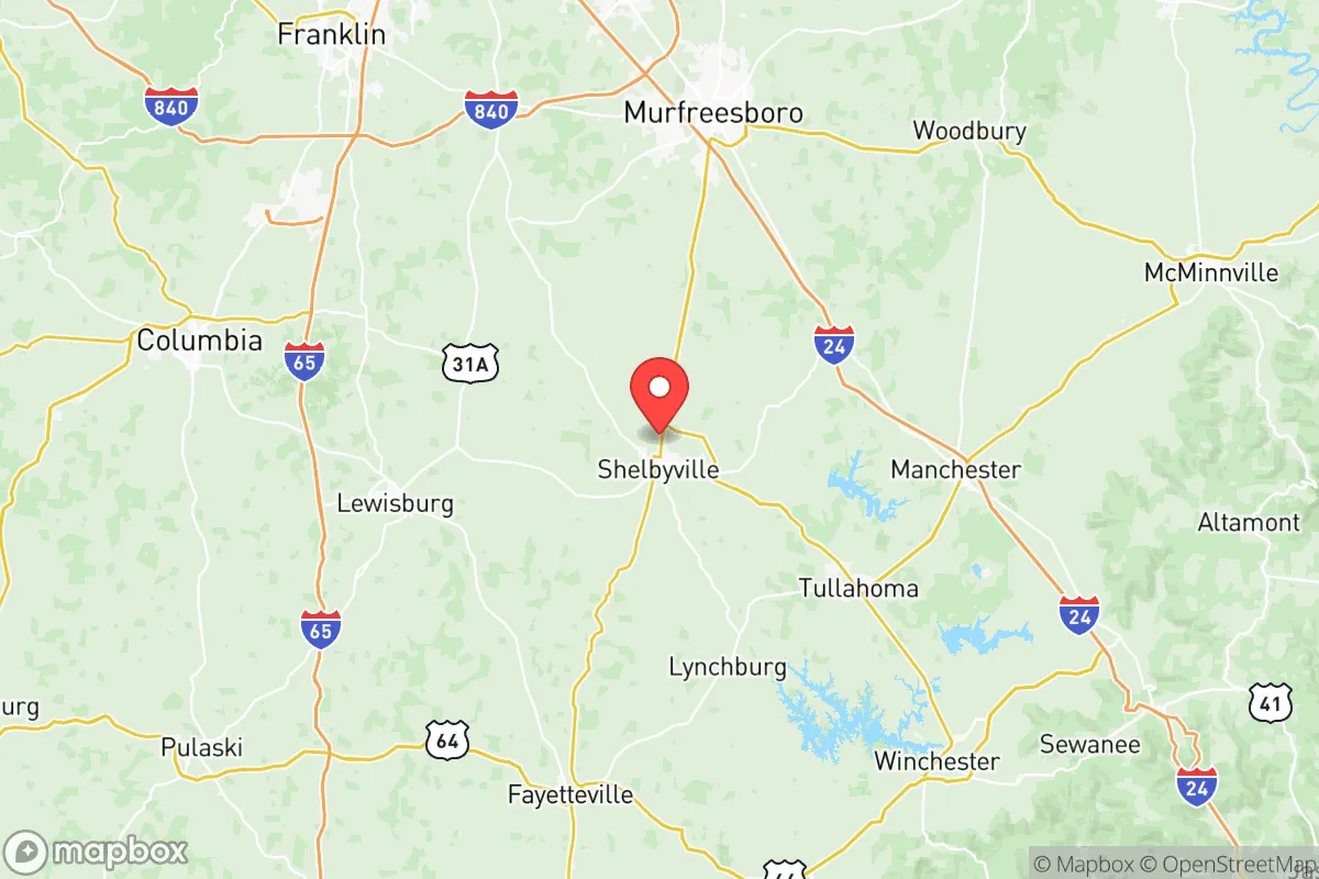 Map centered at 35.5138, -86.4589