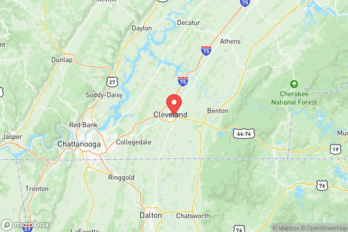 Map centered at 35.1540, -84.8596