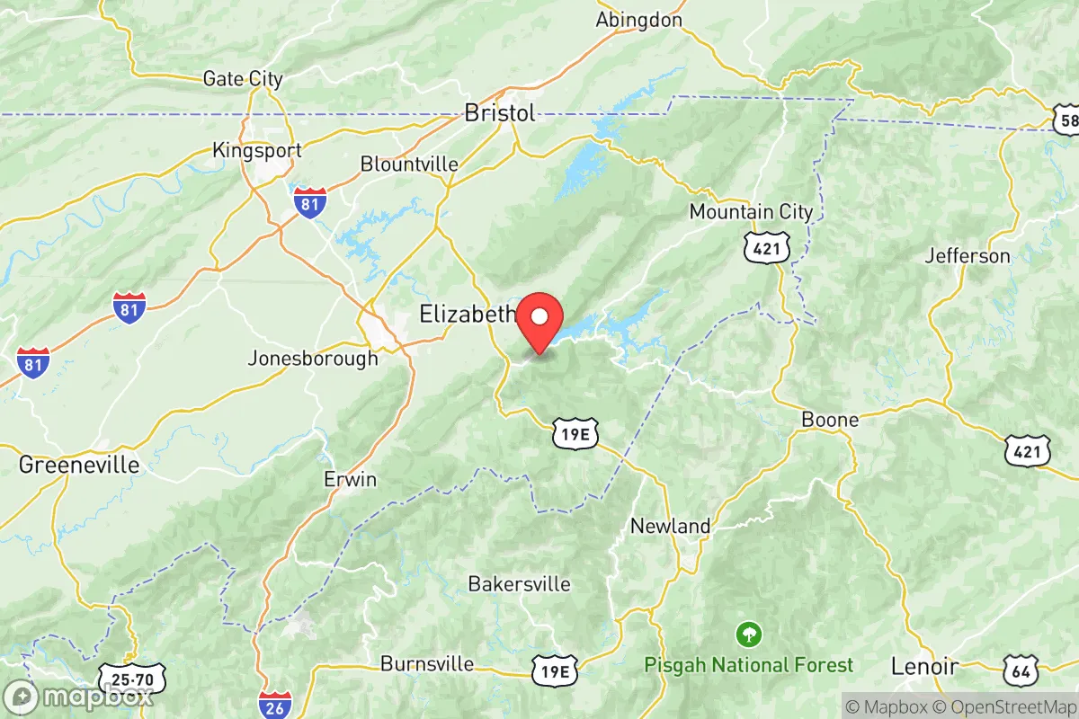 Map centered at 36.2927, -82.1275