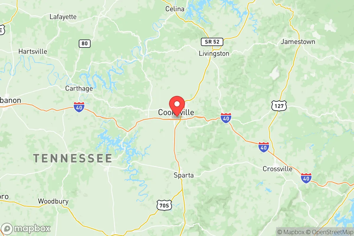 Map centered at 36.1409, -85.4951