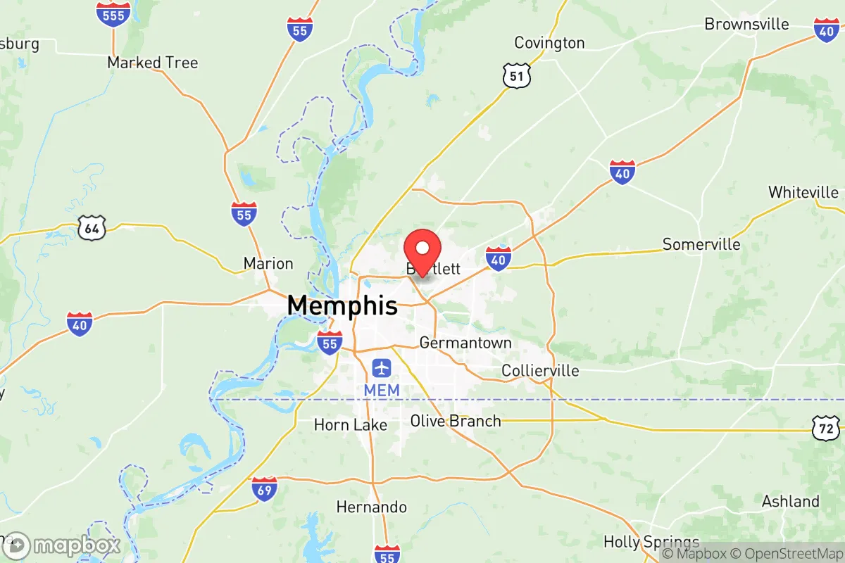Map centered at 35.1842, -89.8941