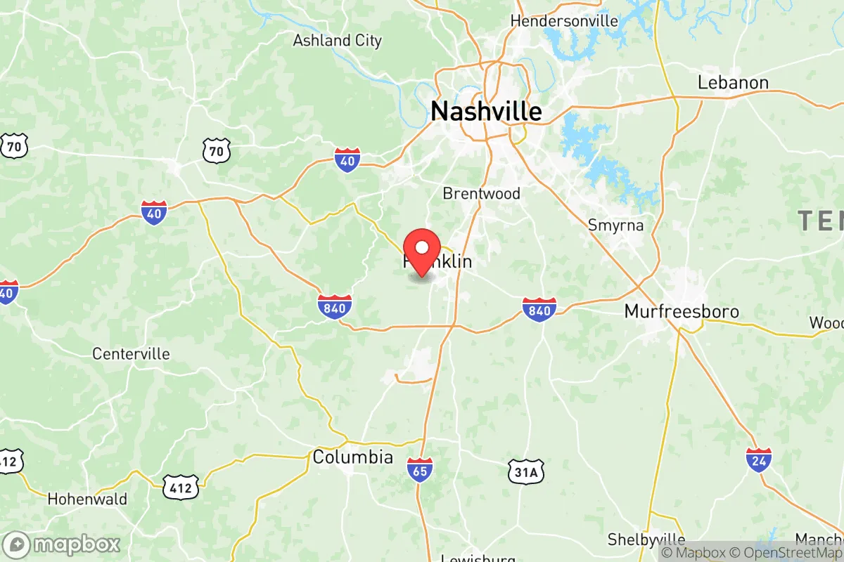 Map centered at 35.8939, -86.8986