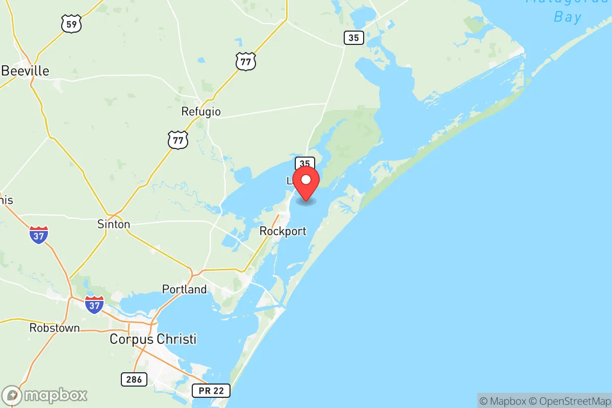 Map centered at 28.0846, -96.9915