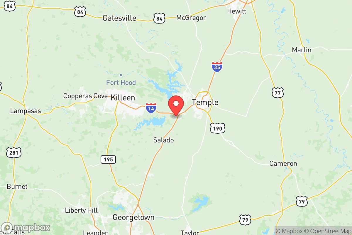 Map centered at 31.0373, -97.4788
