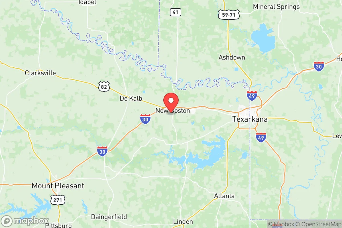Map centered at 33.4458, -94.4232