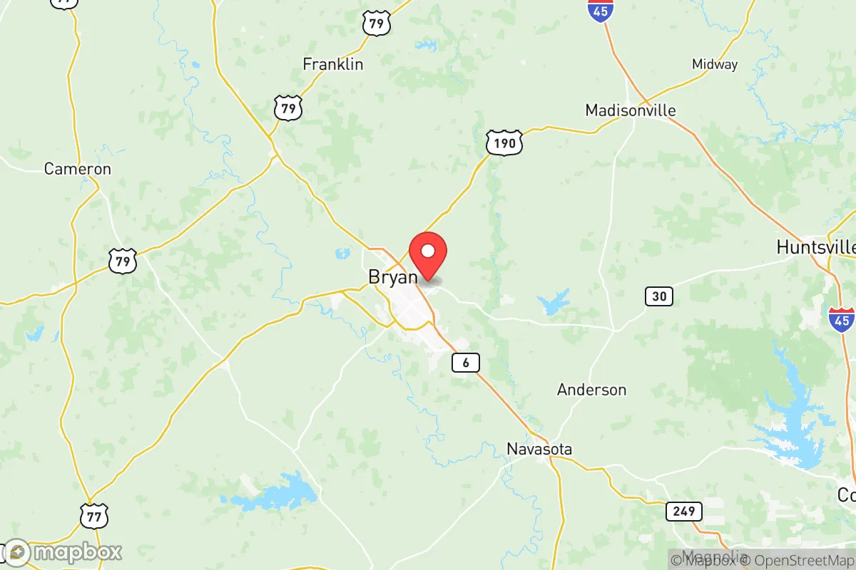 Map centered at 30.6606, -96.3023