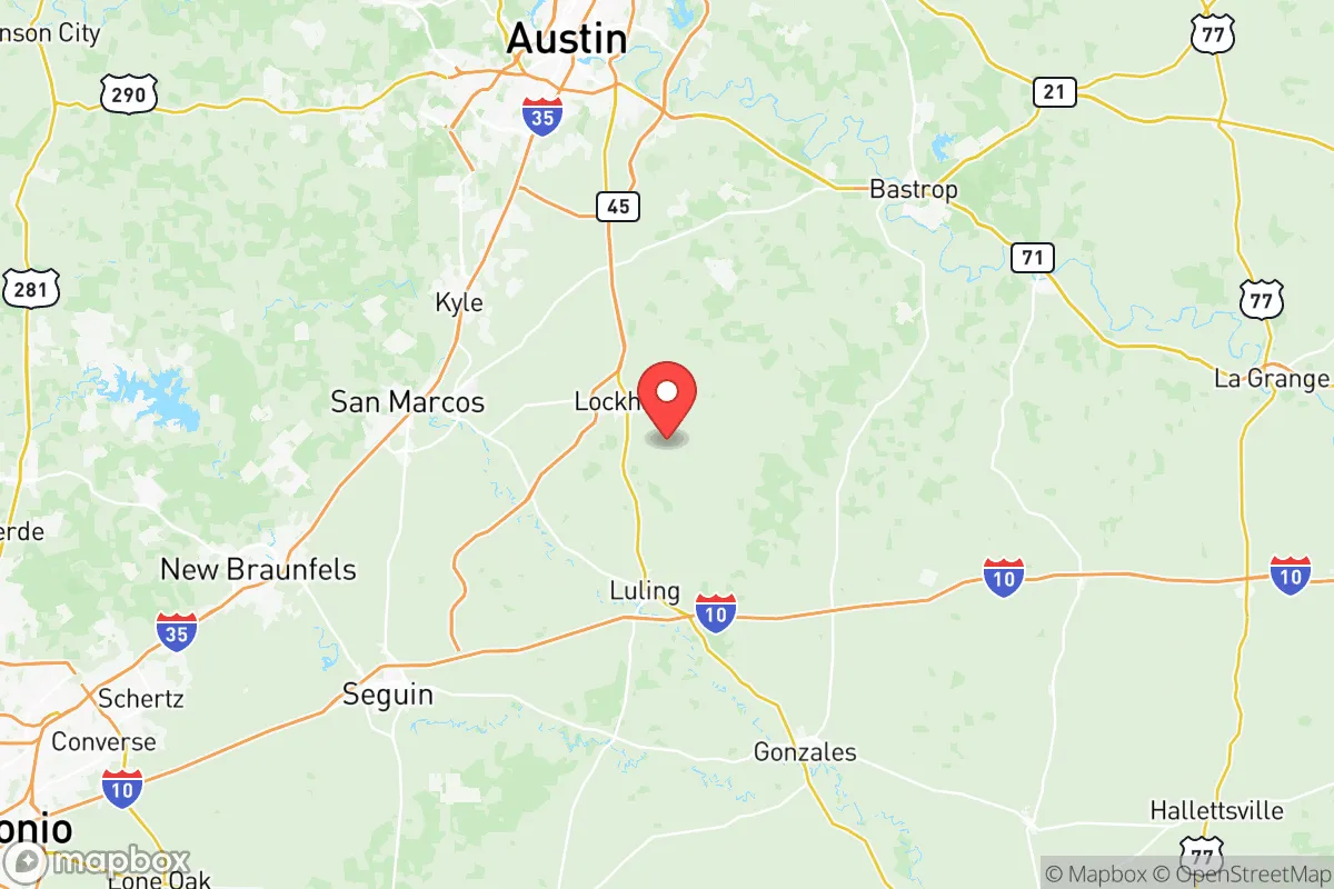 Map centered at 29.8368, -97.6199