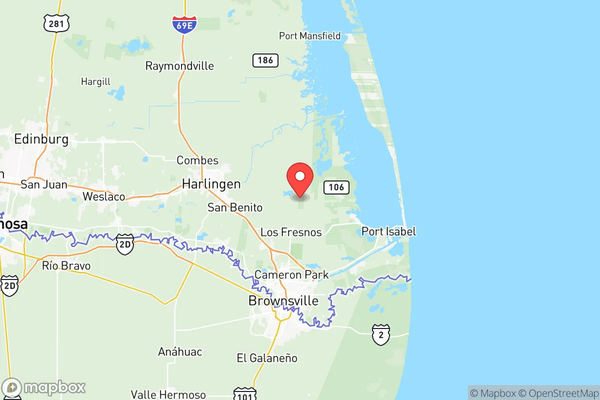Map centered at 26.1509, -97.4520