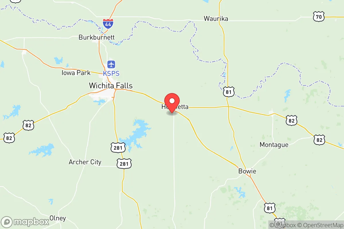Map centered at 33.7852, -98.2084