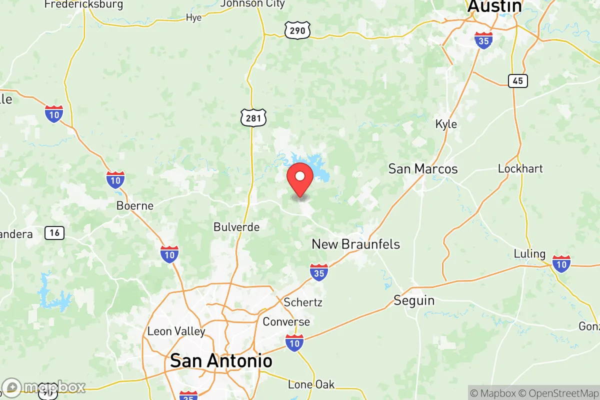 Map centered at 29.8082, -98.2782