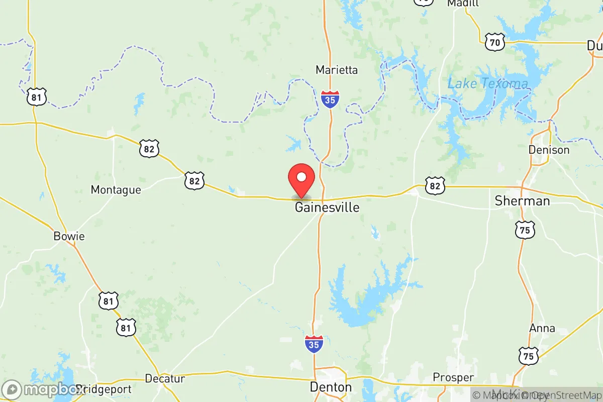Map centered at 33.6391, -97.2126