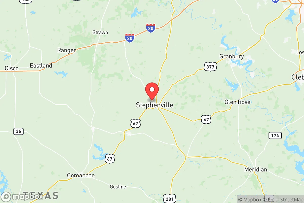 Map centered at 32.2361, -98.2179