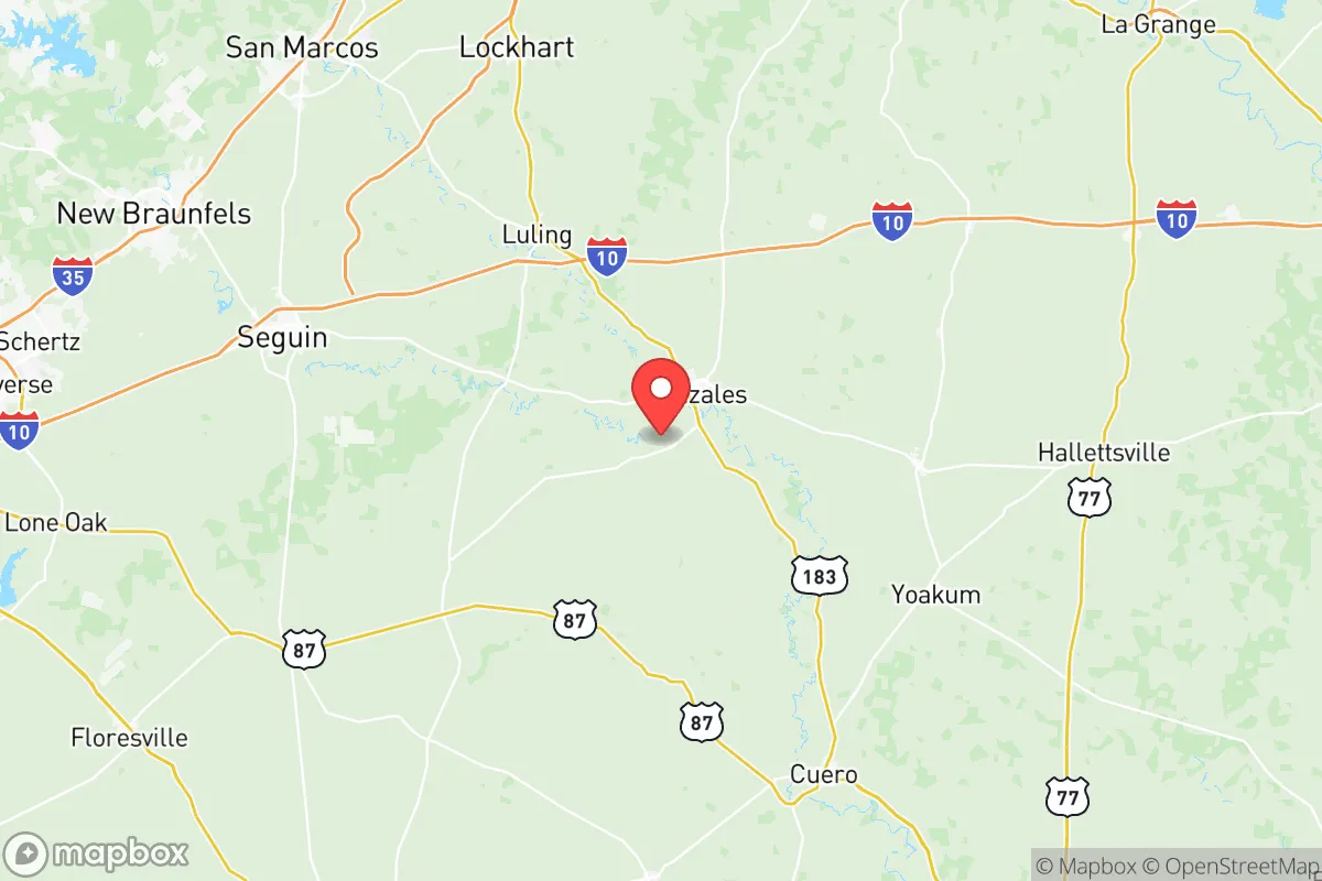 Map centered at 29.4566, -97.4928