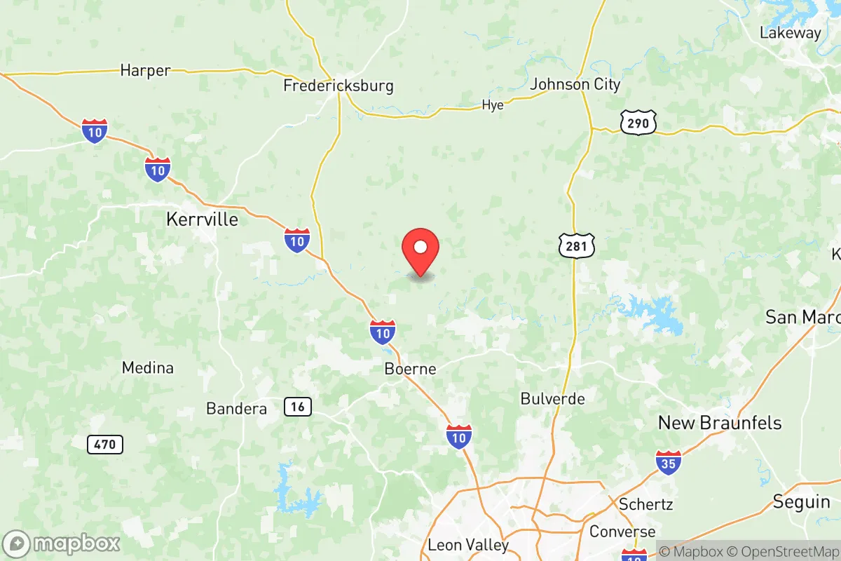 Map centered at 29.9446, -98.7116