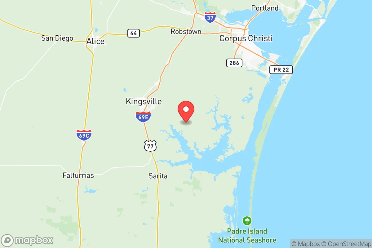 Map centered at 27.4269, -97.6684