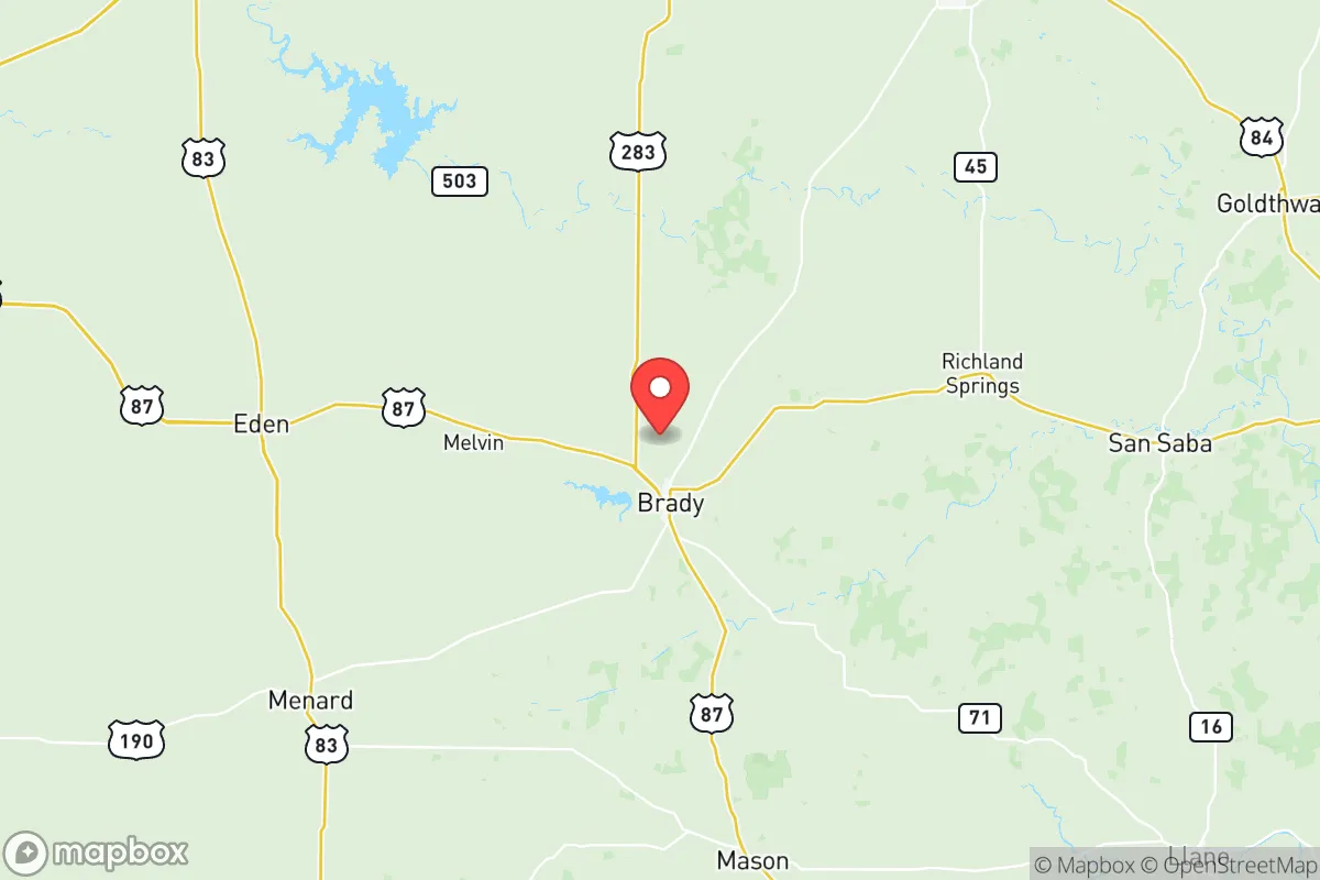 Map centered at 31.1987, -99.3475