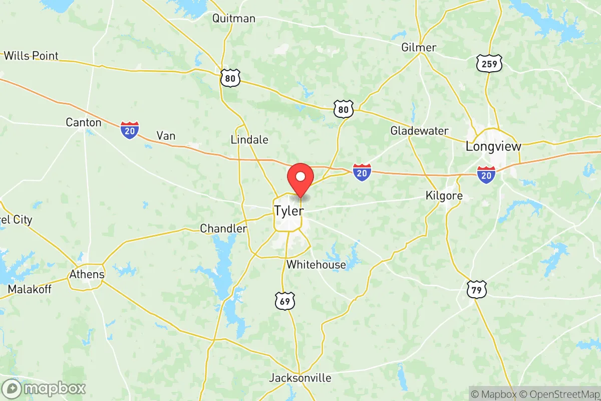 Map centered at 32.3749, -95.2690