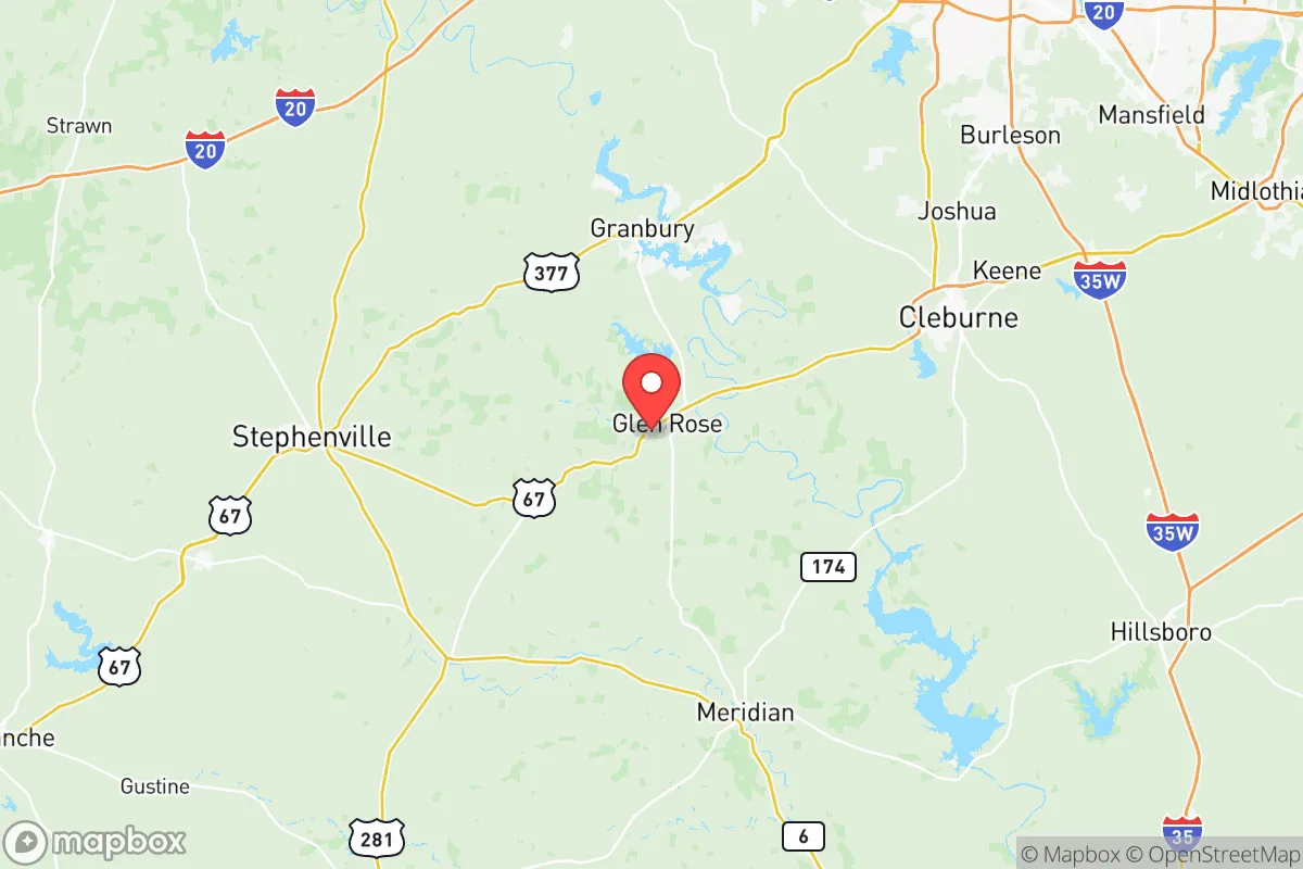Map centered at 32.2222, -97.7746