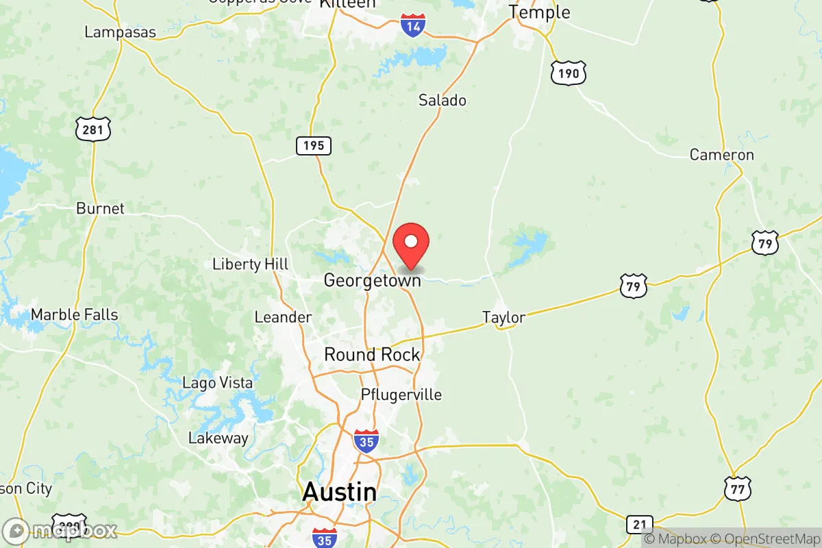 Map centered at 30.6476, -97.6002