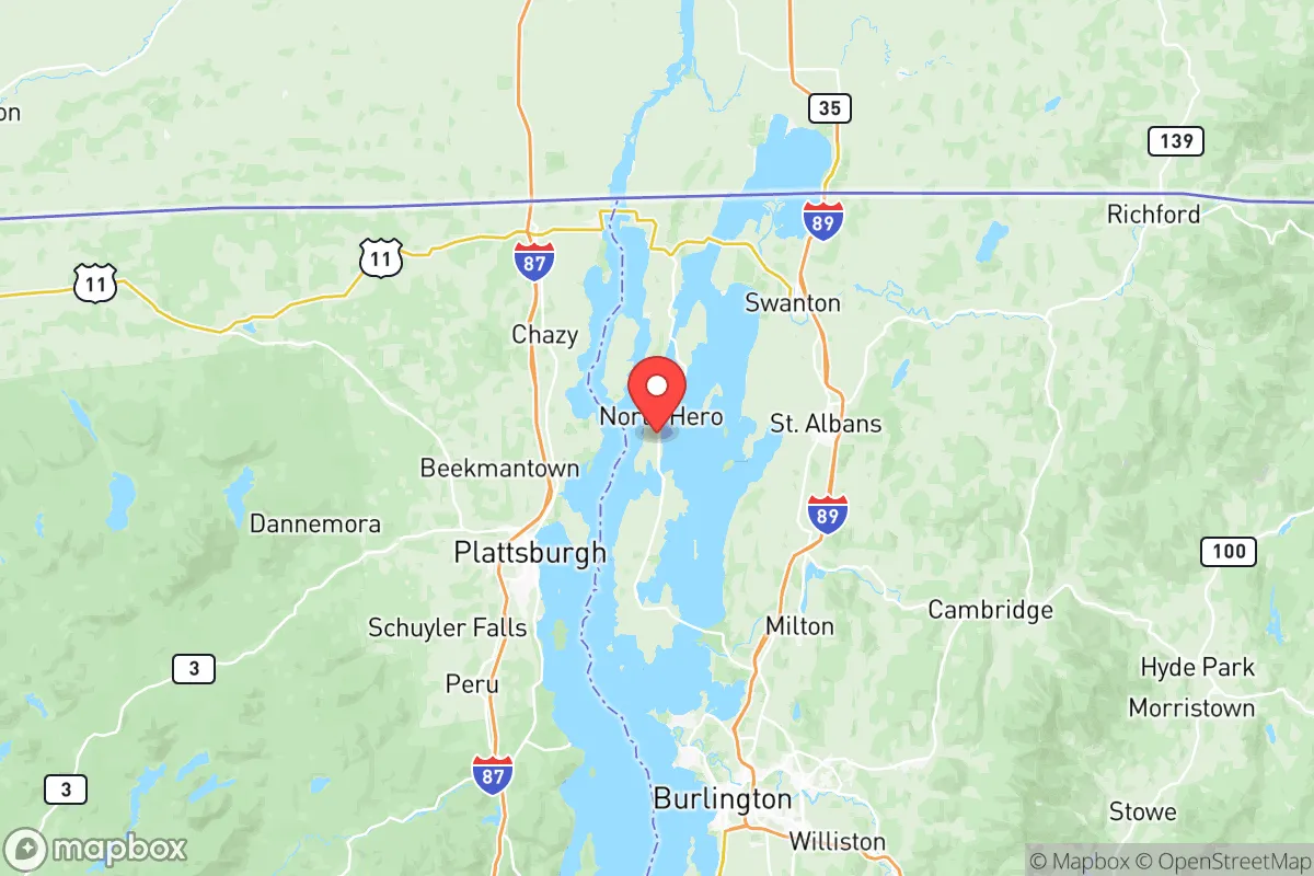 Map centered at 44.7978, -73.2949