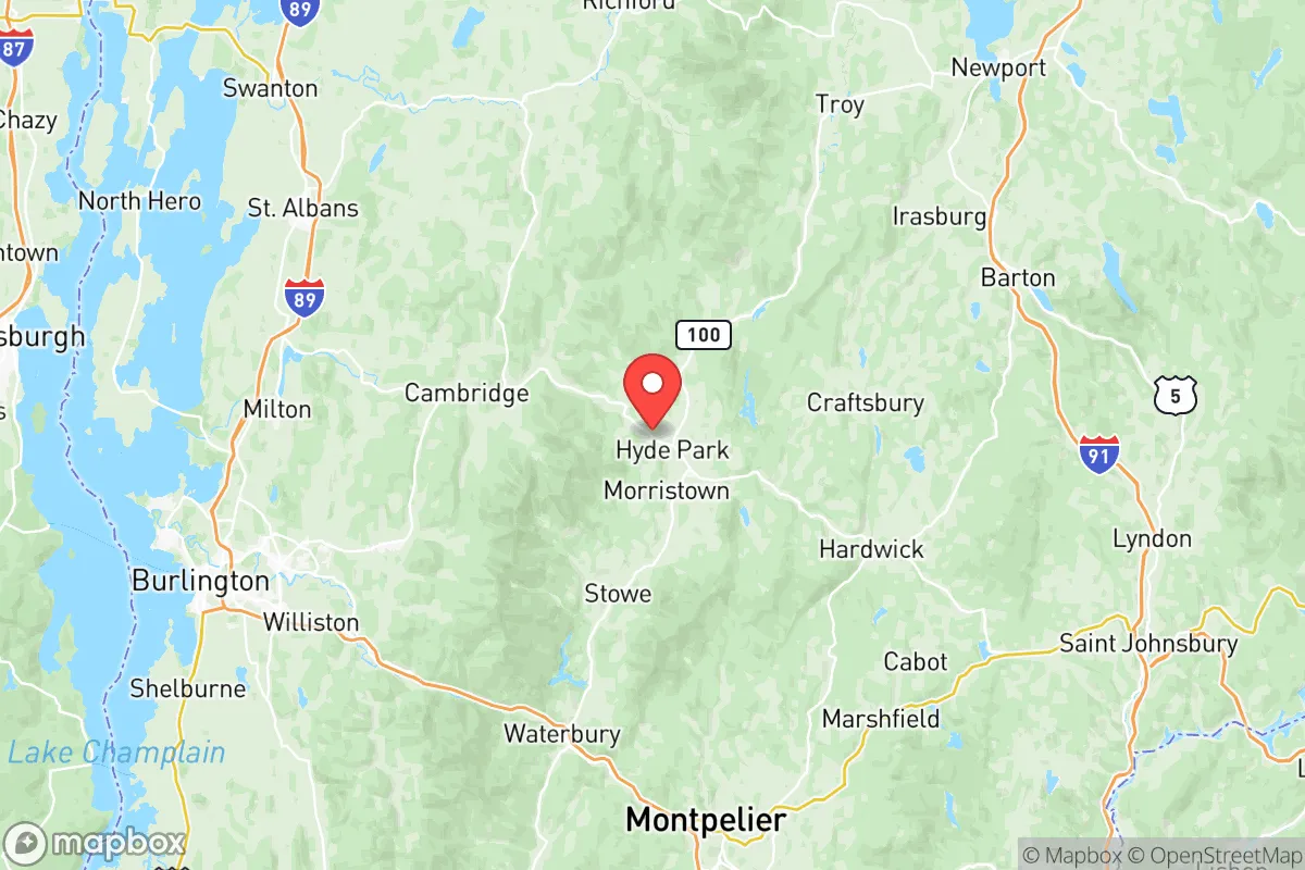 Map centered at 44.6070, -72.6418