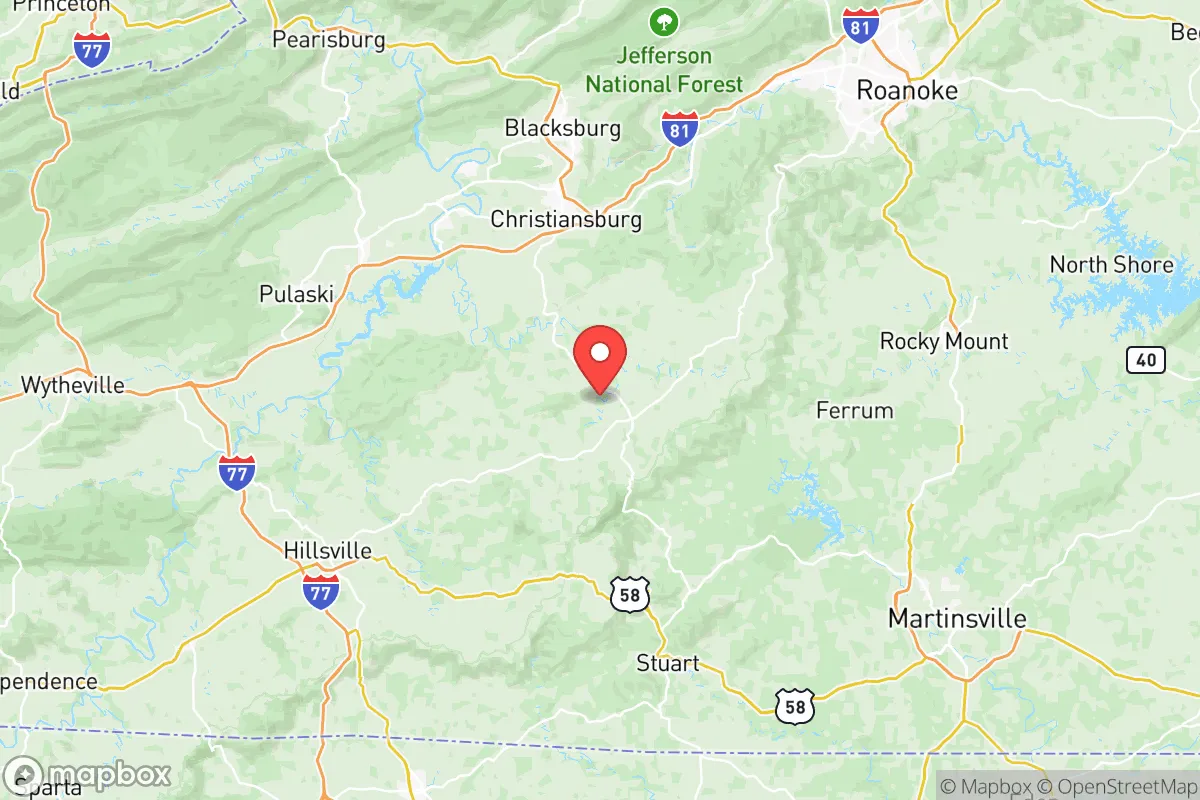 Map centered at 36.9316, -80.3627