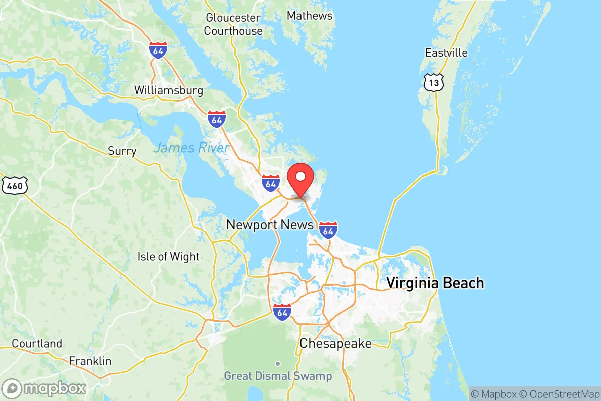 Map centered at 37.0299, -76.3452