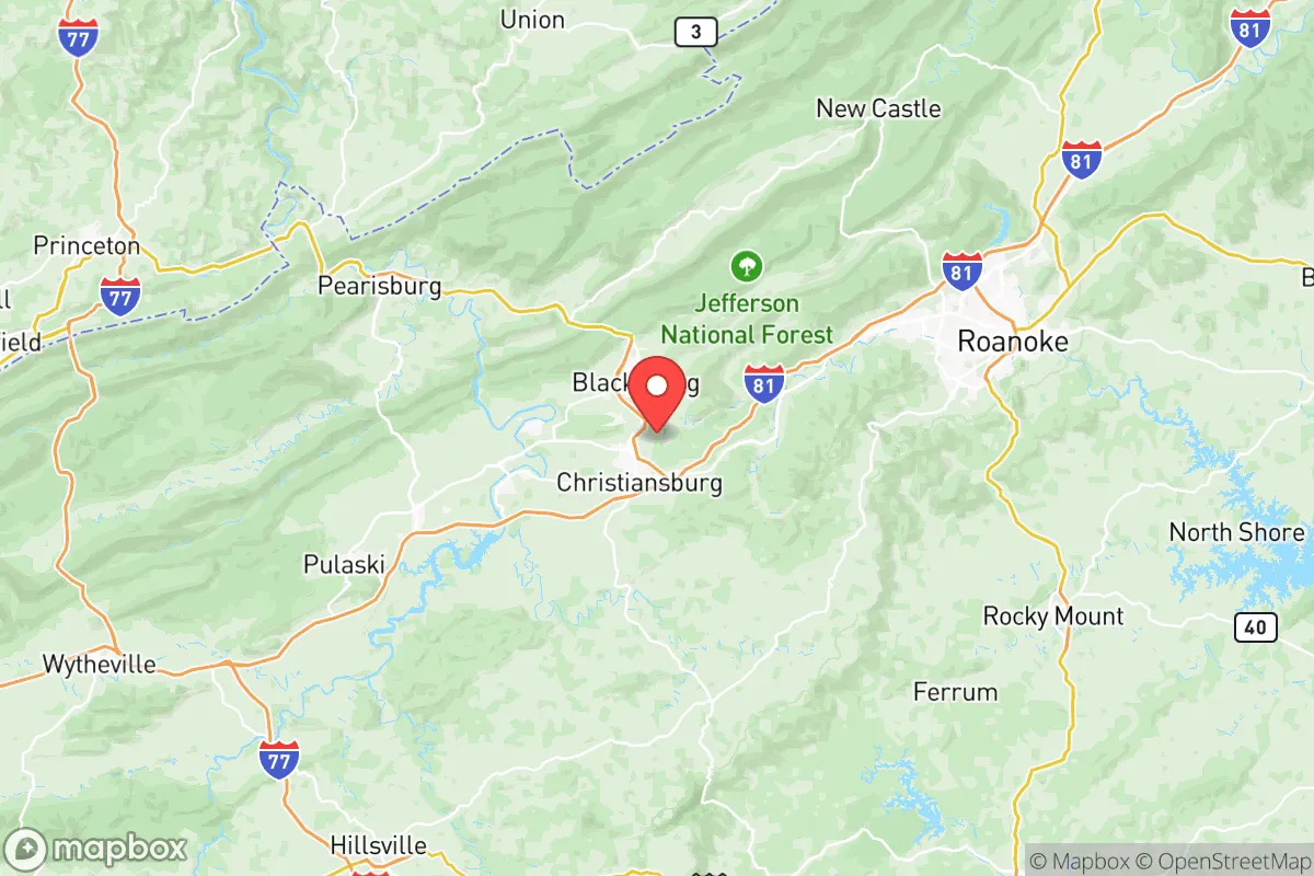 Map centered at 37.1742, -80.3873