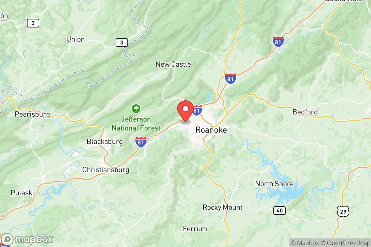 Map centered at 37.2935, -80.0548