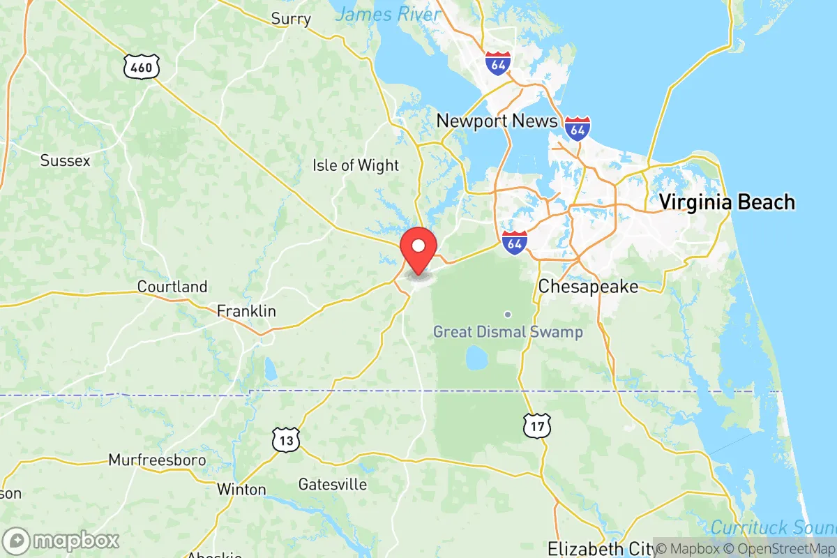 Map centered at 36.7282, -76.5836