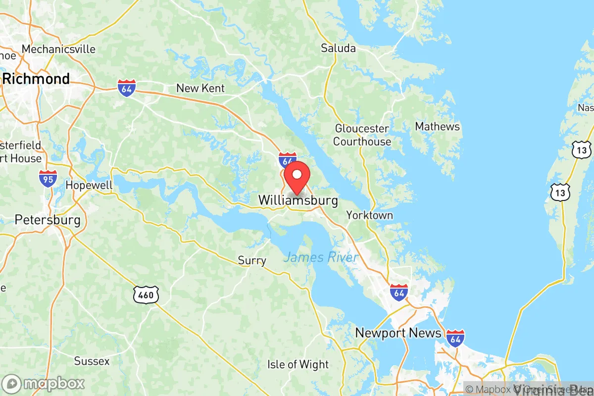 Map centered at 37.2757, -76.7098