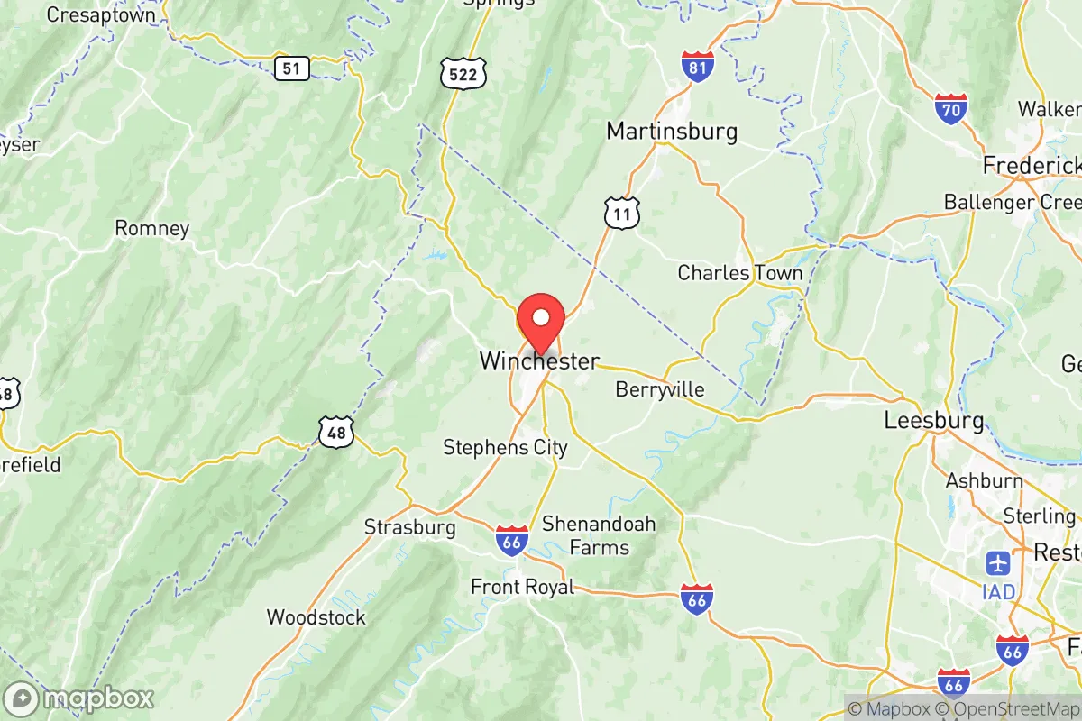 Map centered at 39.1857, -78.1633