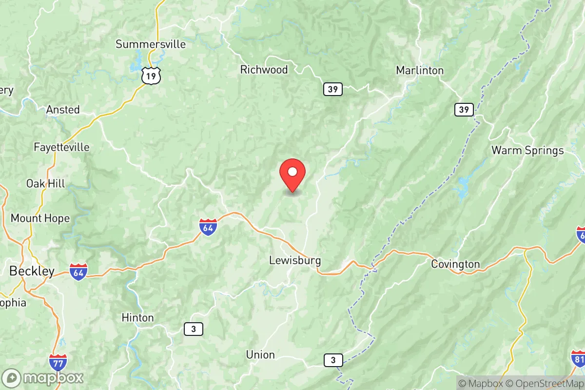 Map centered at 37.9469, -80.4529