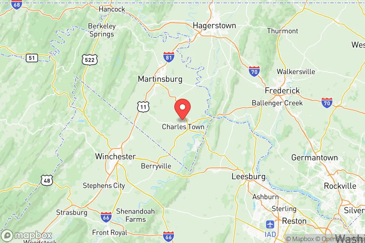 Map centered at 39.3076, -77.8628