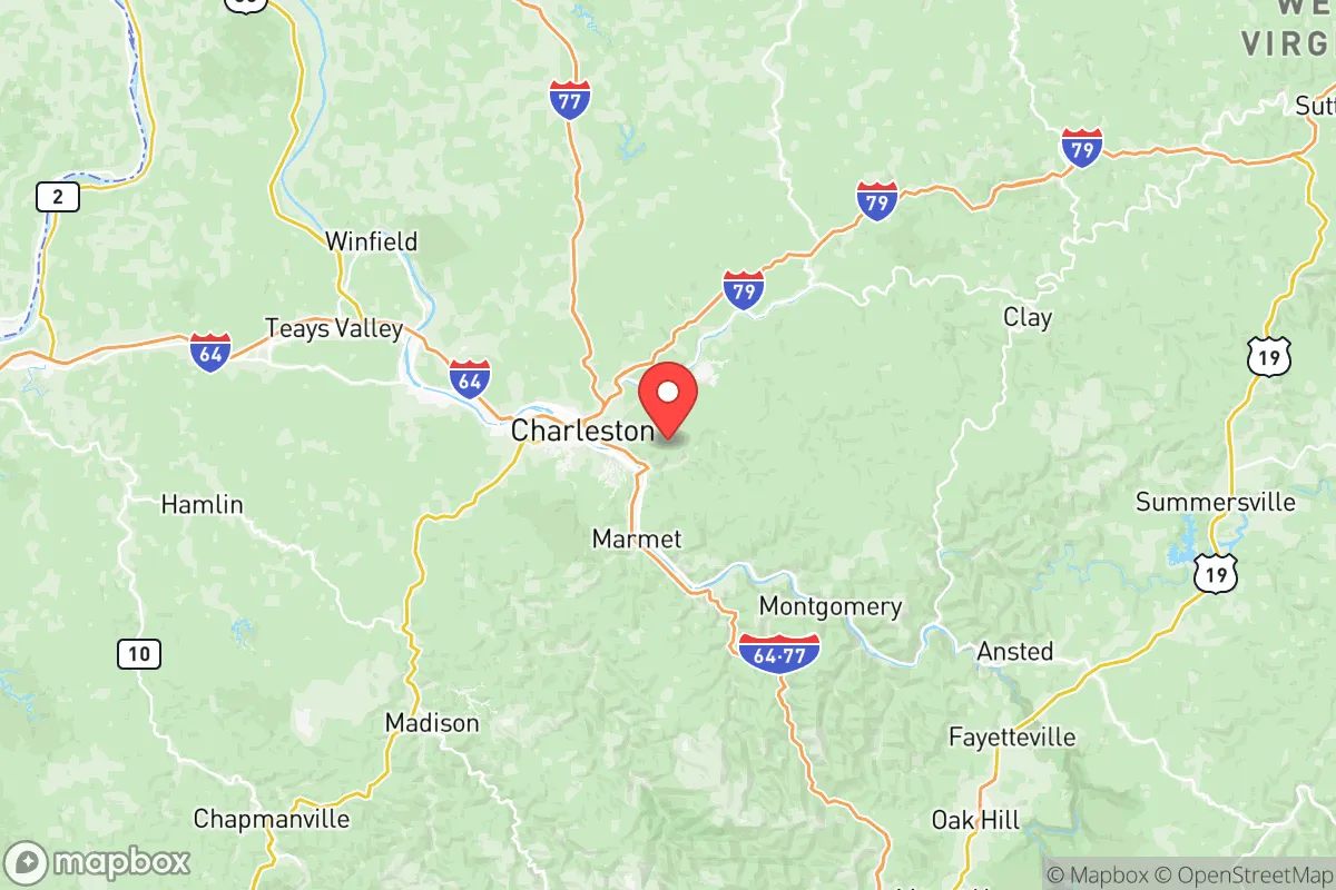 Map centered at 38.3364, -81.5280