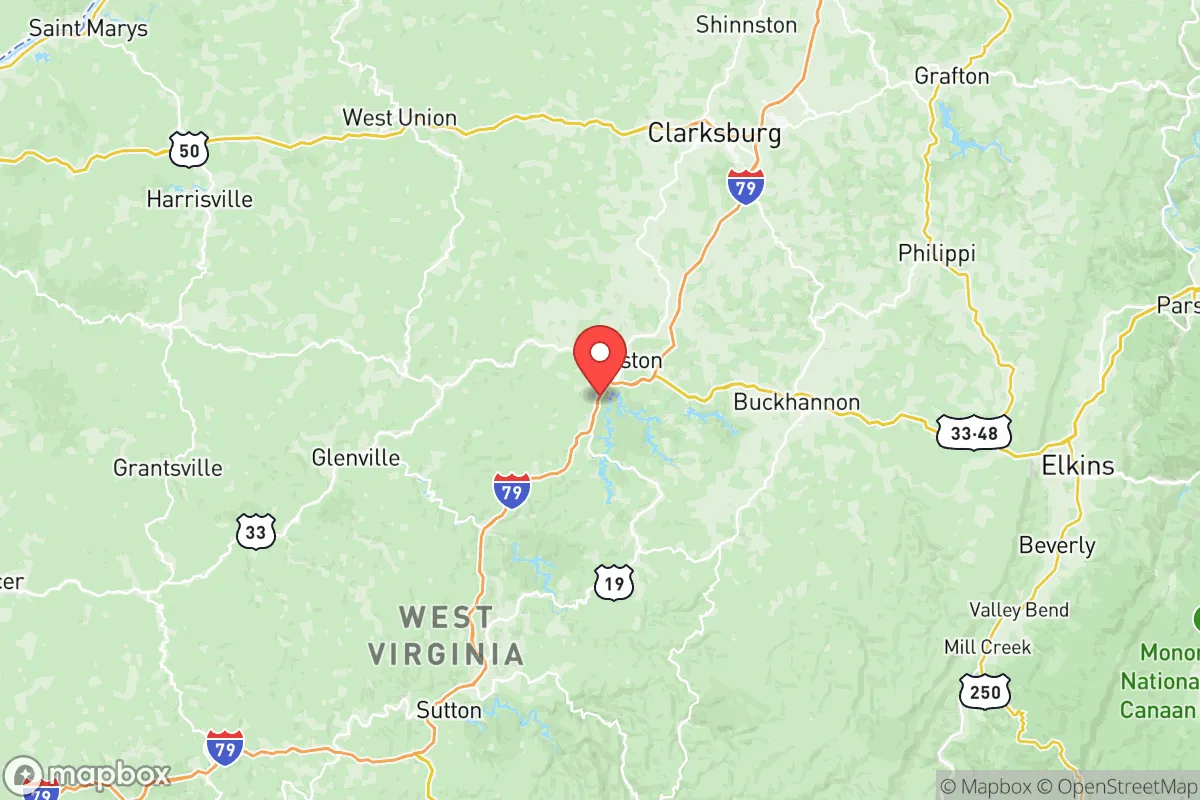 Map centered at 38.9958, -80.5021