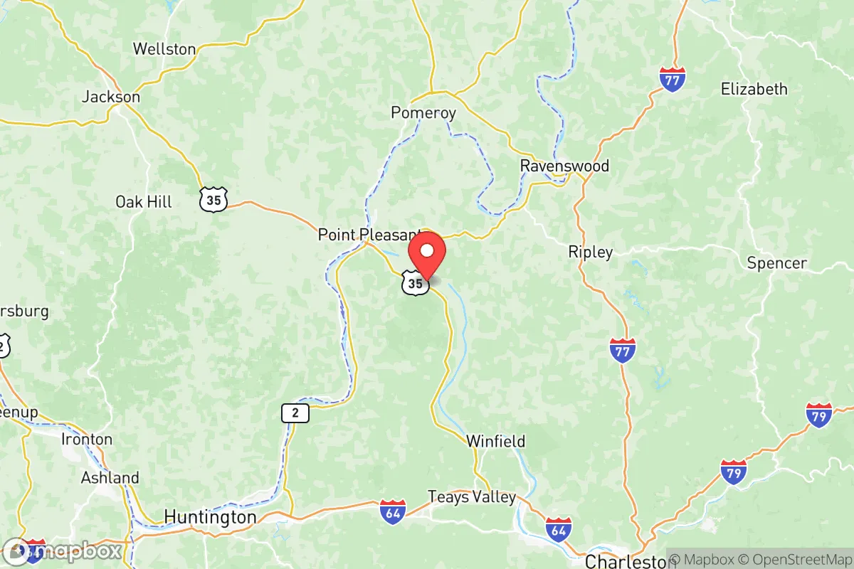 Map centered at 38.7696, -82.0266